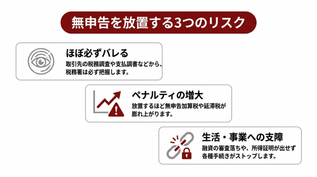 無申告を放置する3つのリスク