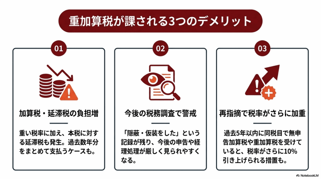 重加算税が課されるデメリット