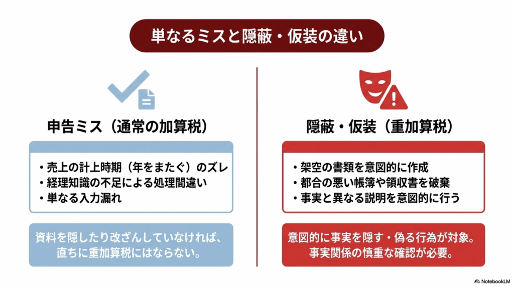 申告ミスでも重加算税にあたらないケース