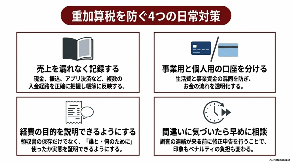 重加算税を防ぐために日頃からできる対策