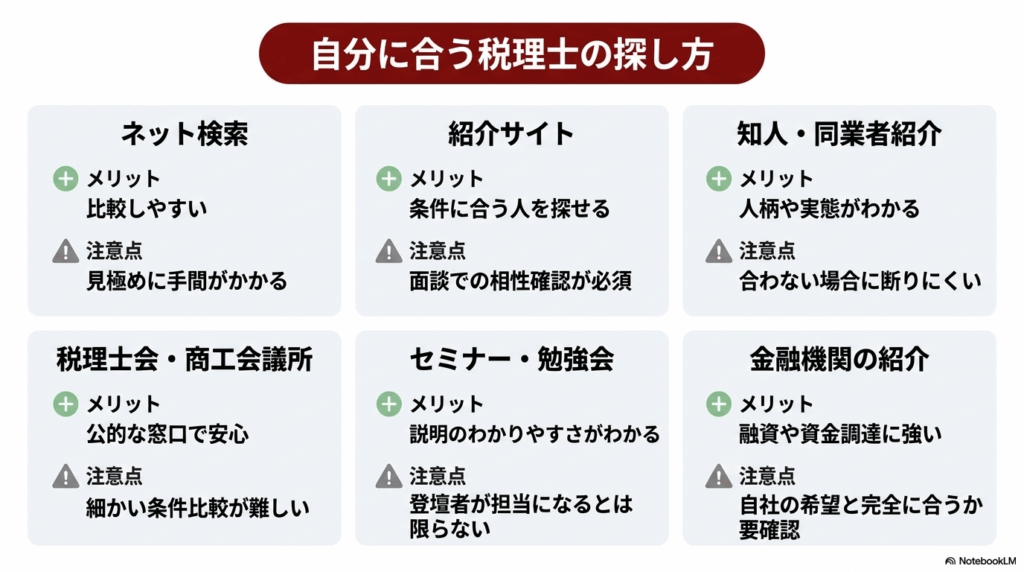 税理士の主な探し方
