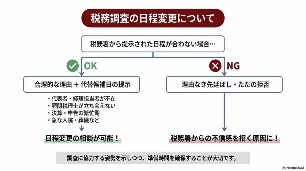 税務調査の日程は変更できる？