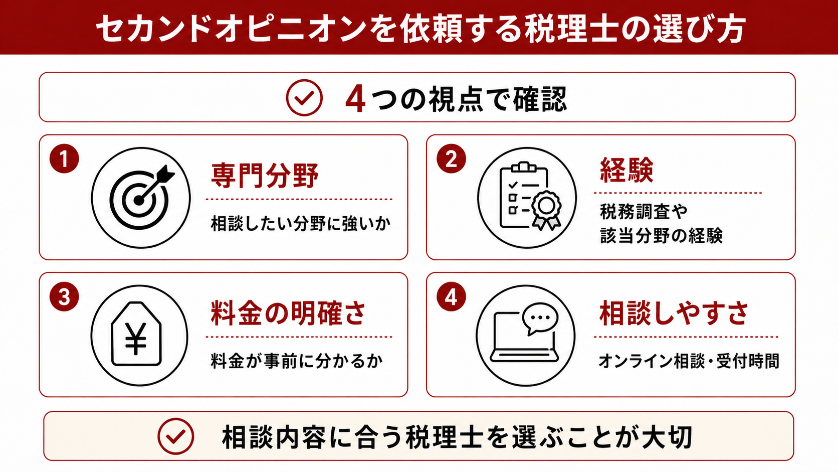 セカンドオピニオンを依頼する税理士の選び方