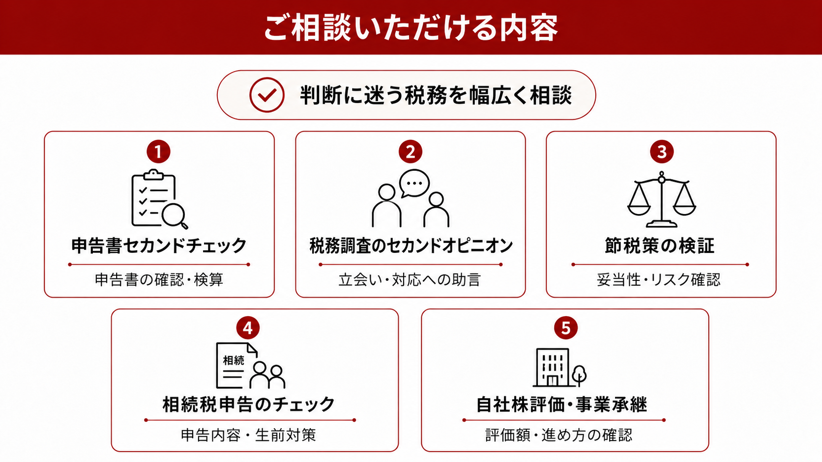 ご相談いただける内容